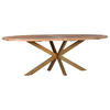 ESSTISCH Ulme massiv oval Ulmefarben, Goldfarben  - Ulmefarben/Goldfarben, LIFESTYLE, Holz/Metall (254/135/78cm) - Ambia Home