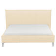 POLSTERBETT gepolstertes Kopfteil, Lattenrost, Bettkasten Beige 200/200 cm  - Beige/Schwarzchrom, KONVENTIONELL, Leder/Holz (200/200cm) - Esposa