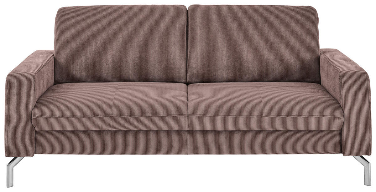 3-SITZER-SOFA Feincord Altrosa  - Chromfarben/Altrosa, Design, Textil/Metall (194/87/105cm) - Beldomo Style