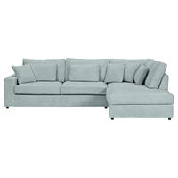 ECKSOFA Cord Hellblau  - Schwarz/Hellblau, Modern, Kunststoff/Textil (307/228cm) - Carryhome
