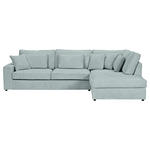 ECKSOFA Hellblau Cord Zierkissen, Rückenkissen, Rücken echt  - Schwarz/Hellblau, MODERN, Kunststoff/Textil (307/228cm) - Carryhome