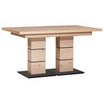 ESSTISCH in Holzwerkstoff 140-220/90/75 cm  - Eichefarben/Schwarz, Design, Holzwerkstoff (140-220/90/75cm) - Dieter Knoll