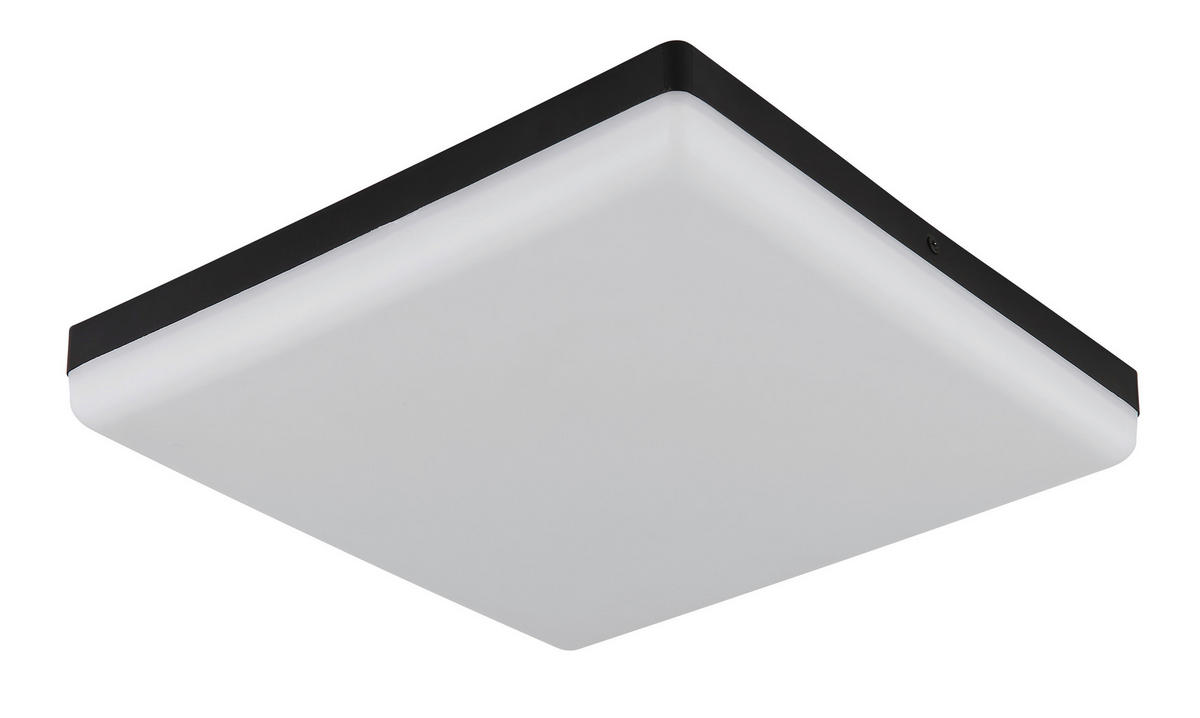 LED-DECKENLEUCHTE MATTHEW 30/30/5 cm   - Schwarz/Weiß, KONVENTIONELL, Kunststoff (30/30/5cm) - Globo