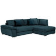 ECKSOFA in Webstoff Petrol  - Chromfarben/Petrol, Design, Kunststoff/Textil (276/212cm) - Carryhome