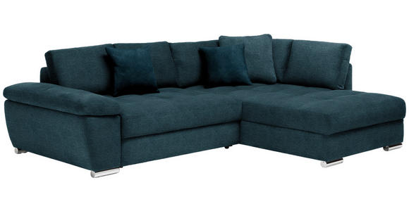 ECKSOFA in Webstoff Petrol  - Chromfarben/Petrol, Design, Kunststoff/Textil (276/212cm) - Carryhome