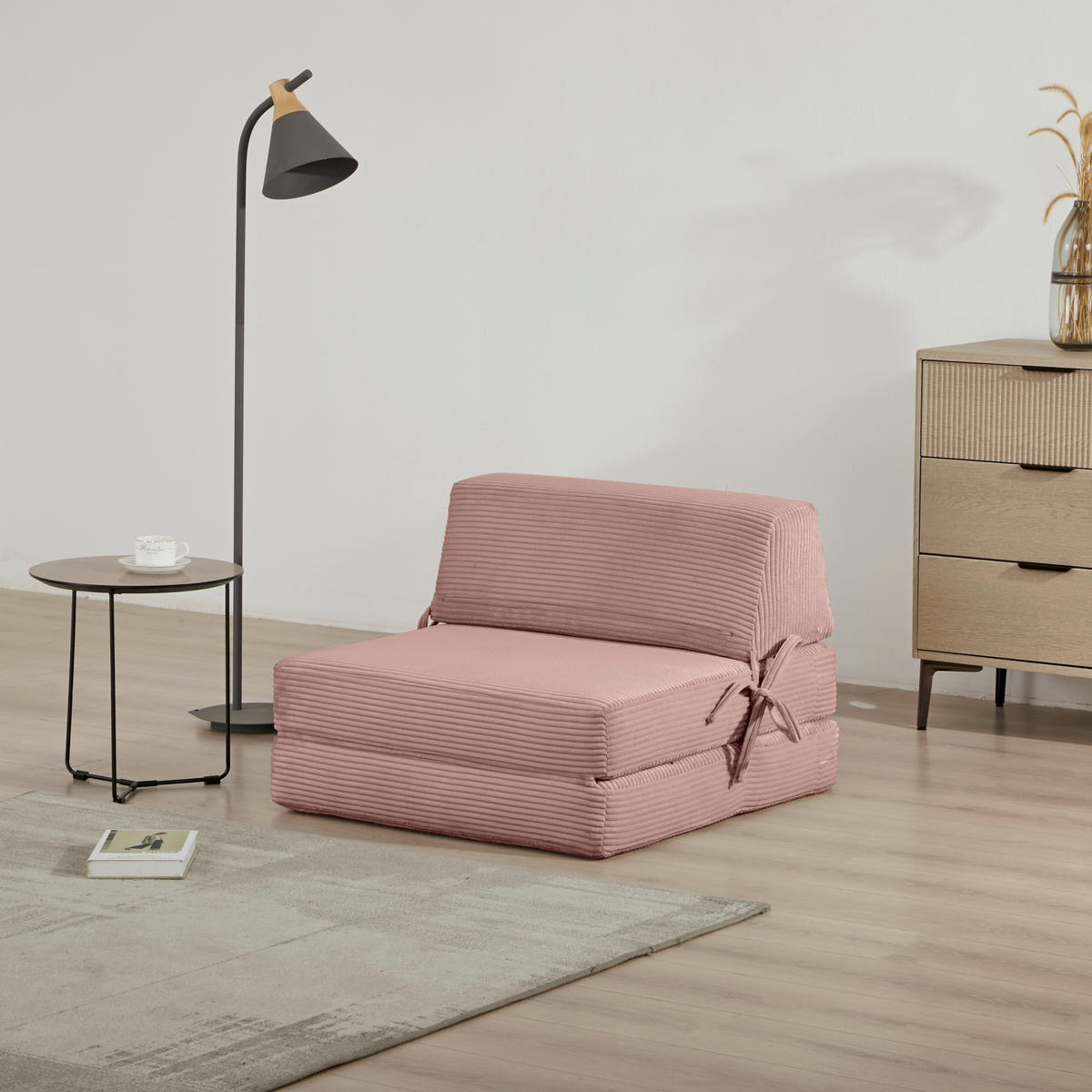 SCHLAFSESSEL  in Cord Altrosa  - Altrosa, Design, Textil/Metall (65/57/81cm) - Livetastic