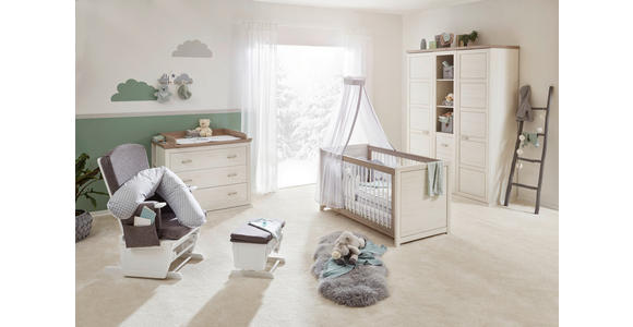 WICKELKOMMODE CAMRON 110/89,5/43 cm  - Weiß/Grau, Natur, Holzwerkstoff/Kunststoff (110/89,5/43cm) - My Baby Lou