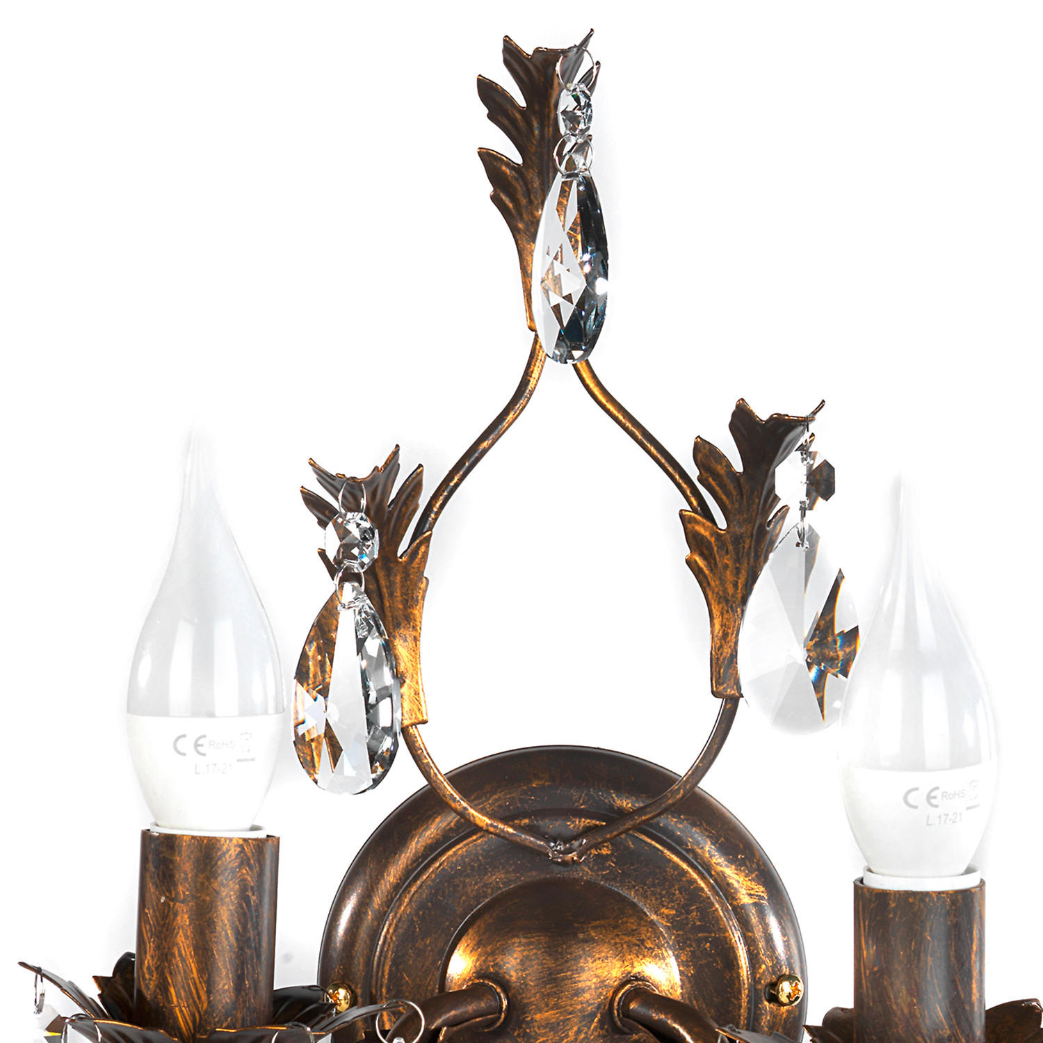 WANDLEUCHTE 30/30/20 cm   - Bronzefarben, KONVENTIONELL, Glas/Metall (30/30/20cm)