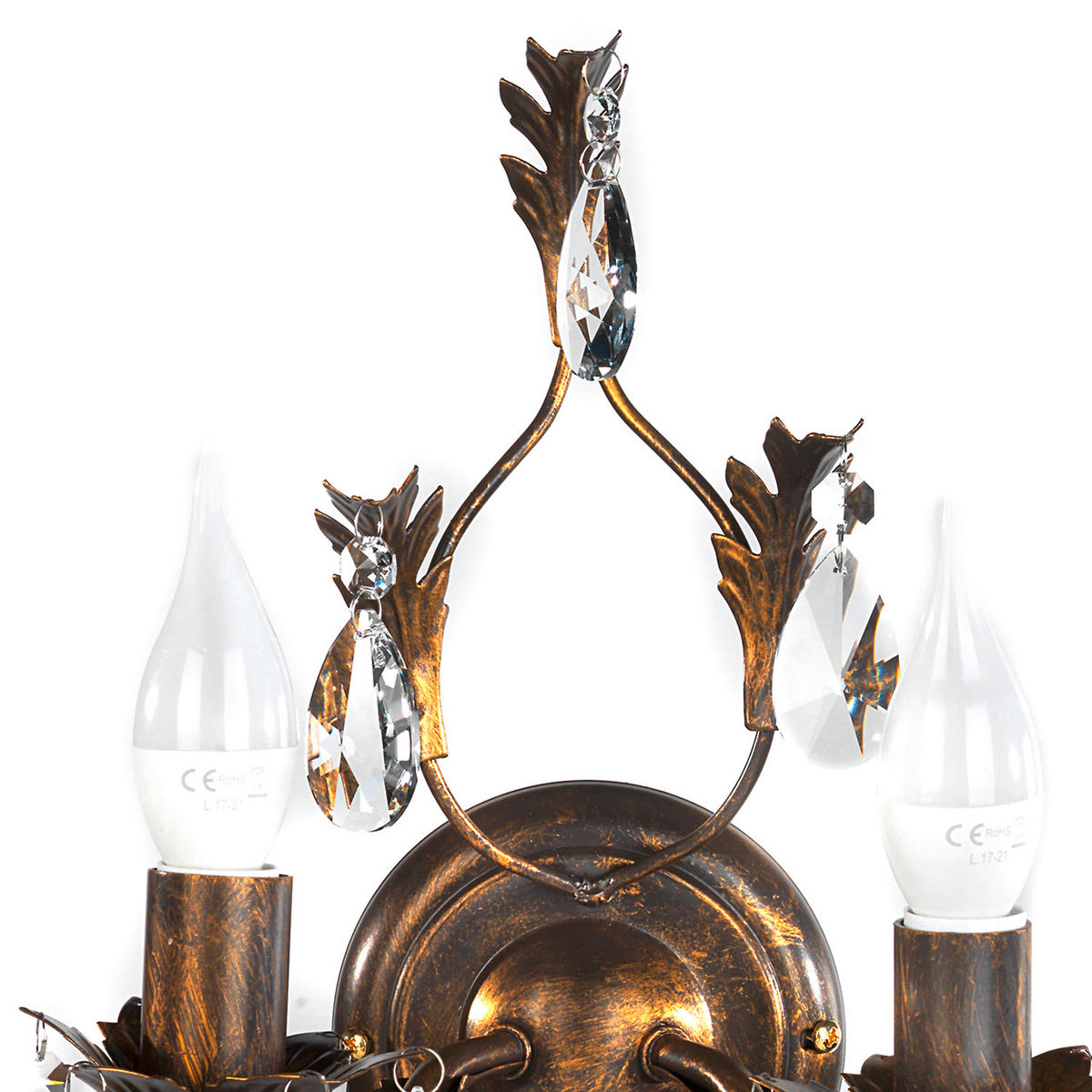 WANDLEUCHTE 30/30/20 cm   - Bronzefarben, KONVENTIONELL, Glas/Metall (30/30/20cm)