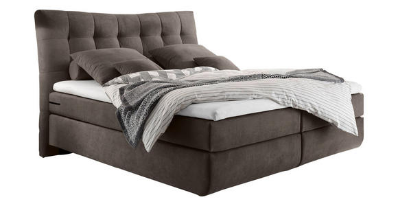 BOXSPRINGBETT 180/200 cm  in Braun, Grau  - Schwarz/Braun, Design, Kunststoff/Textil (180/200cm) - Esposa