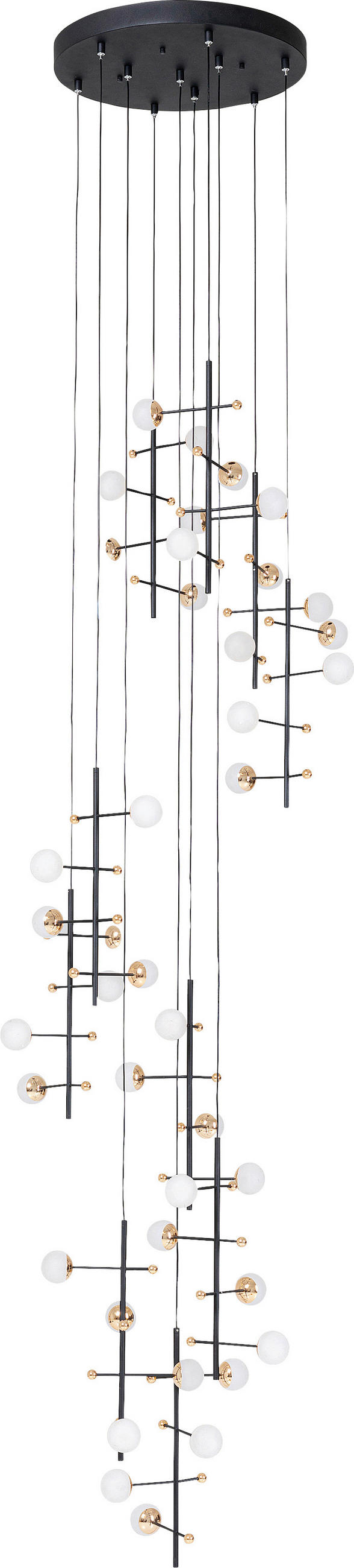 HÄNGELEUCHTE TRAPEZ 280 64/280 cm   - Goldfarben/Schwarz, Design, Kunststoff/Metall (64/280cm) - Kare-Design