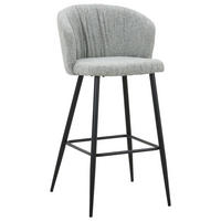 BARHOCKER in Metall, Textil Schwarz, Graugrün  - Schwarz/Graugrün, MODERN, Textil/Metall (55/103/55cm) - Carryhome