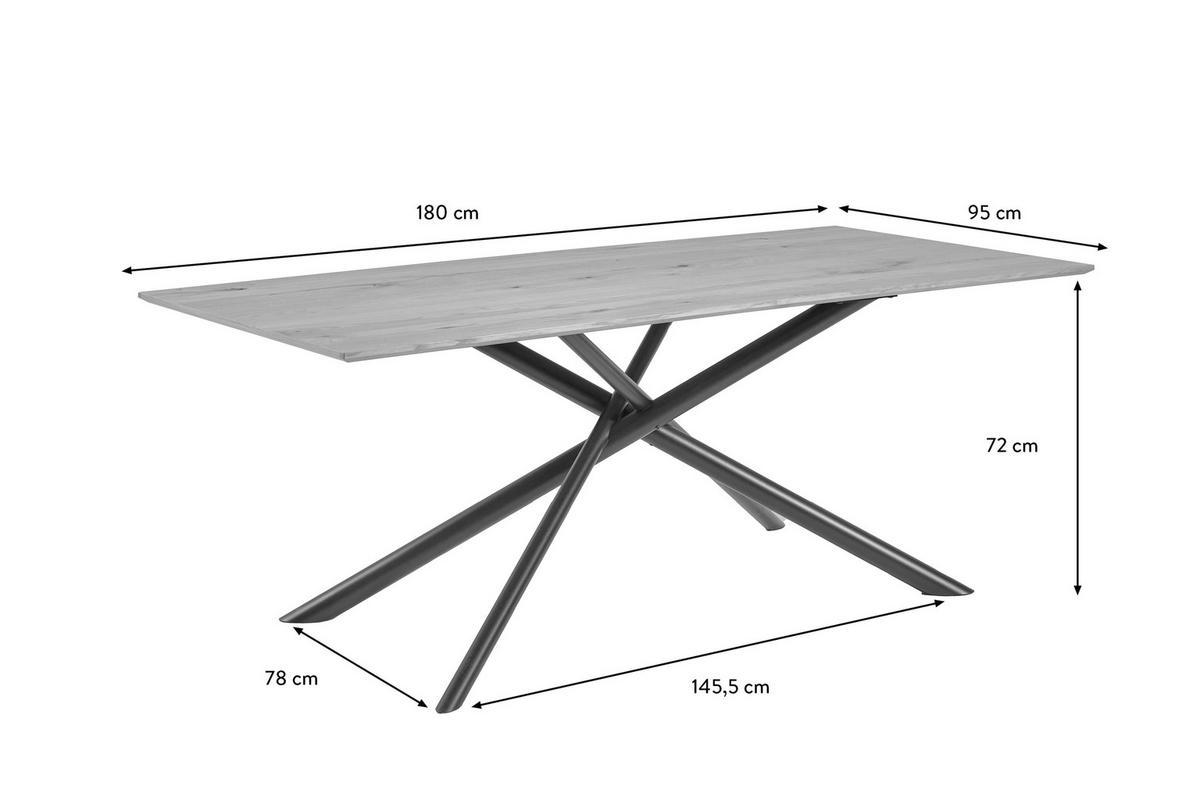 ESSTISCH in Metall, Holzwerkstoff 180/95/76 cm  - Eichefarben, Basics, Holzwerkstoff/Metall (180/95/76cm) - Celina Home
