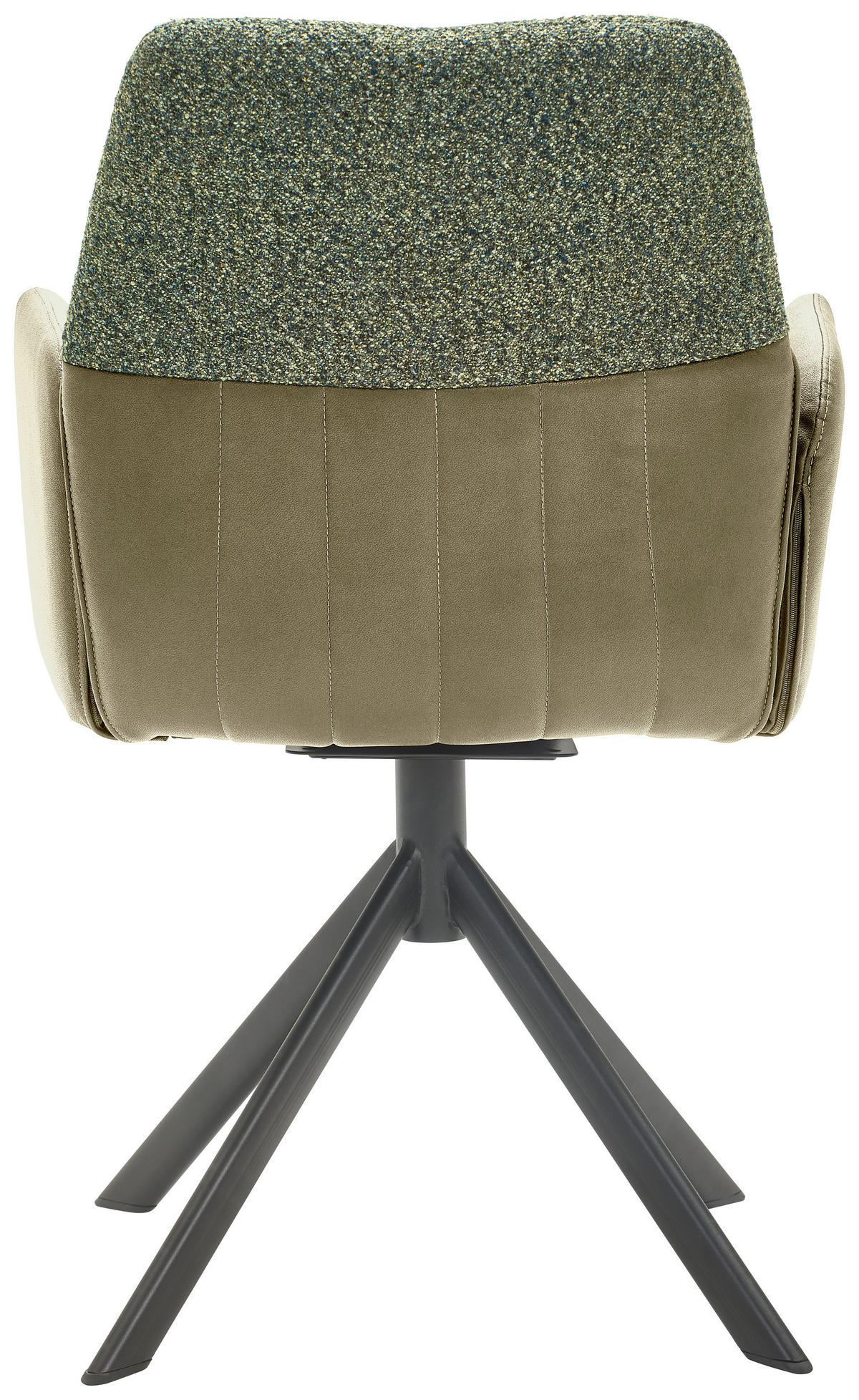 ARMLEHNSTUHL  in Lederlook, Webstoff  - Schwarz/Olivgrün, KONVENTIONELL, Textil/Metall (57/87/63cm) - Valdera