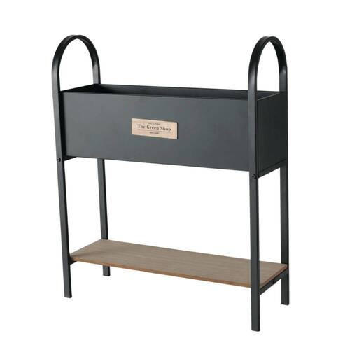 PFLANZTOPF   - Schwarz/Naturfarben, Basics, Metall (50/21/57cm)