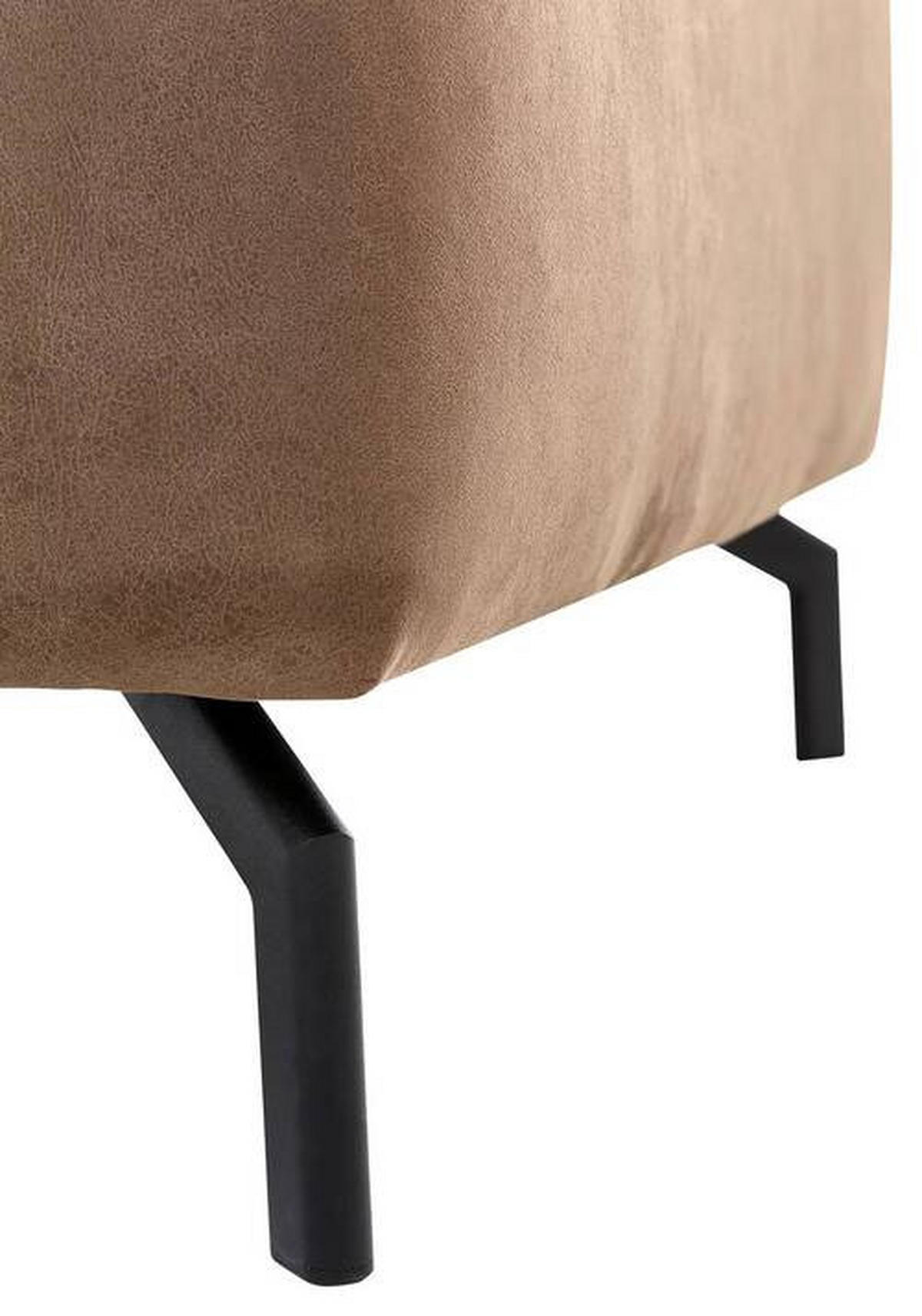 ECKSOFA in Mikrofaser Braun  - Schwarz/Braun, Modern, Textil/Metall (233/305cm) - Trendmanufaktur