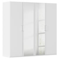 DREHTÜRENSCHRANK in Weiss  - Weiss, Design, Glas/Holzwerkstoff (201/197/60cm) - Novel