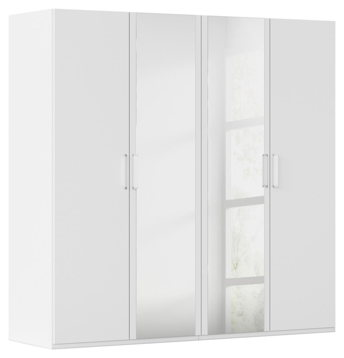 DREHTÜRENSCHRANK in Weiss  - Weiss, Design, Glas/Holzwerkstoff (201/197/60cm) - Novel