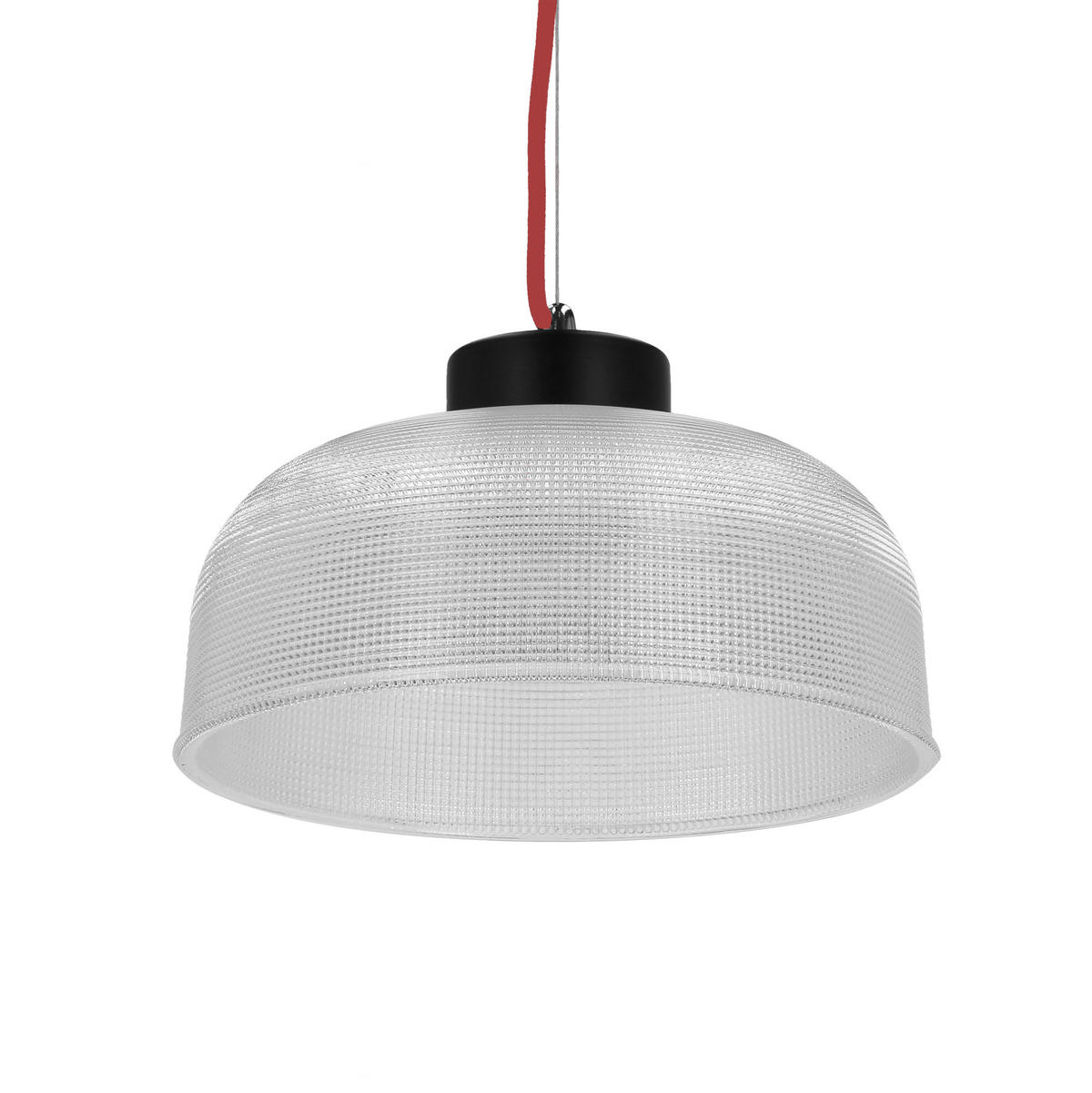 PENDELLEUCHTE 26.5/26.5/90 cm  - Transparent/Rot, KONVENTIONELL, Glas/Metall (26.5/26.5/90cm)