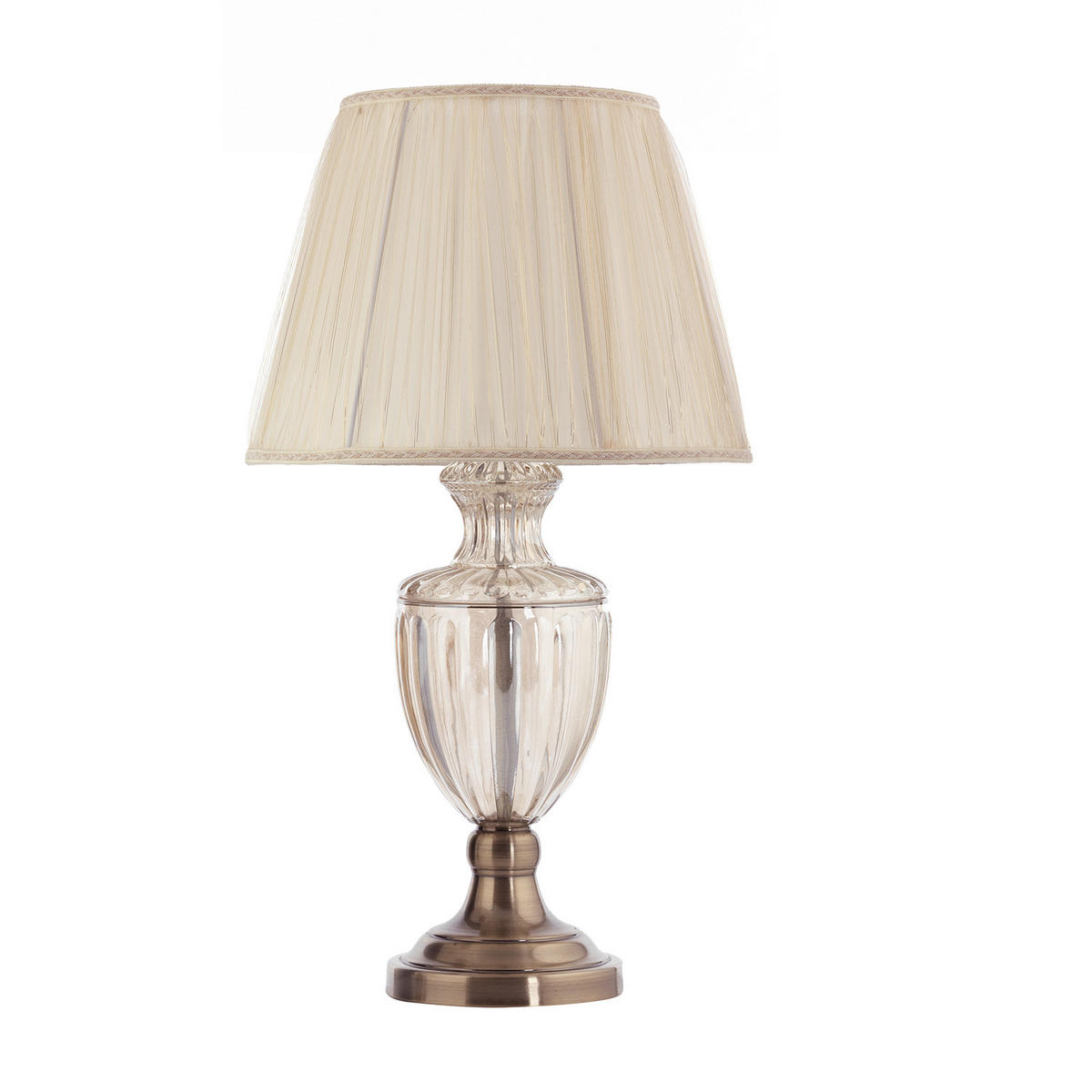 TISCHLEUCHTE 32/32/63 cm   - Messingfarben/Bernsteinfarben, KONVENTIONELL, Glas/Kunststoff (32/32/63cm)