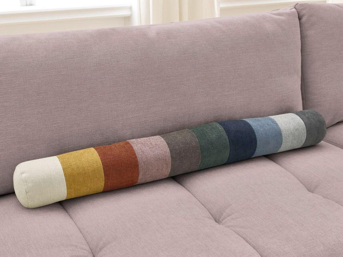 ECKSCHLAFSOFA FUJI Leinenoptik Pink  inkl.  - Pink/Schwarz, MODERN, Kunststoff/Textil (282/204cm)
