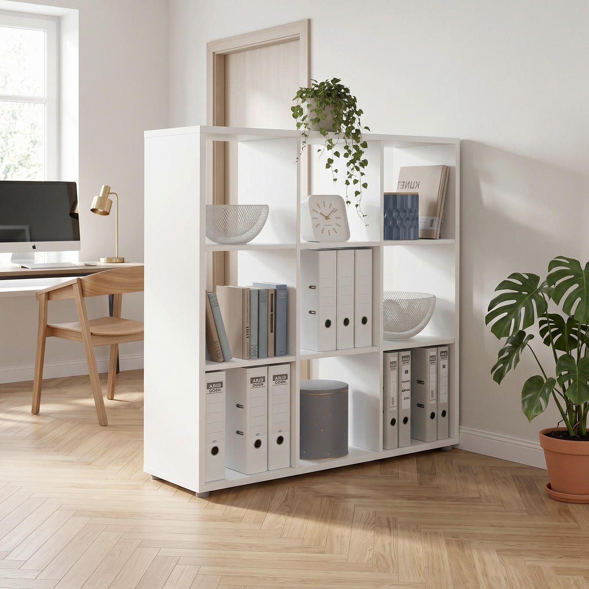REGAL Weiß  - Silberfarben/Weiß, MODERN, Holzwerkstoff/Kunststoff (106,5/108,5/33cm) - MID.YOU