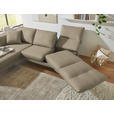 ECKSOFA  in Flachgewebe Hellbraun  175-224/255-365 cm  - Hellbraun/Schwarz, Design, Textil/Metall (175-224/255-365cm) - Dieter Knoll