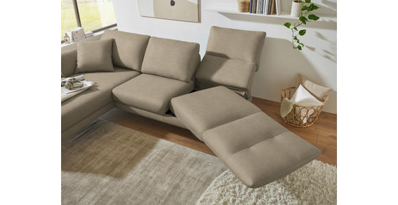ECKSOFA  in Flachgewebe Hellbraun  175-224/255-365 cm  - Hellbraun/Schwarz, Design, Textil/Metall (175-224/255-365cm) - Dieter Knoll
