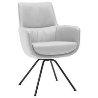 ARMLEHNSTUHL  in Stahl  - Weiss/Schwarz, Design, Leder/Metall (60/90/61cm) - Dieter Knoll
