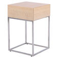 NACHTKÄSTCHEN in furniert Eiche Silberfarben, Eichefarben  - Eichefarben/Silberfarben, Basics, Holz/Holzwerkstoff (40/62/40cm) - Xora