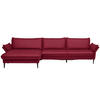 ECKSOFA in Echtleder Rot  - Rot/Schwarz, Design, Leder/Metall (172/334cm) - Valdera