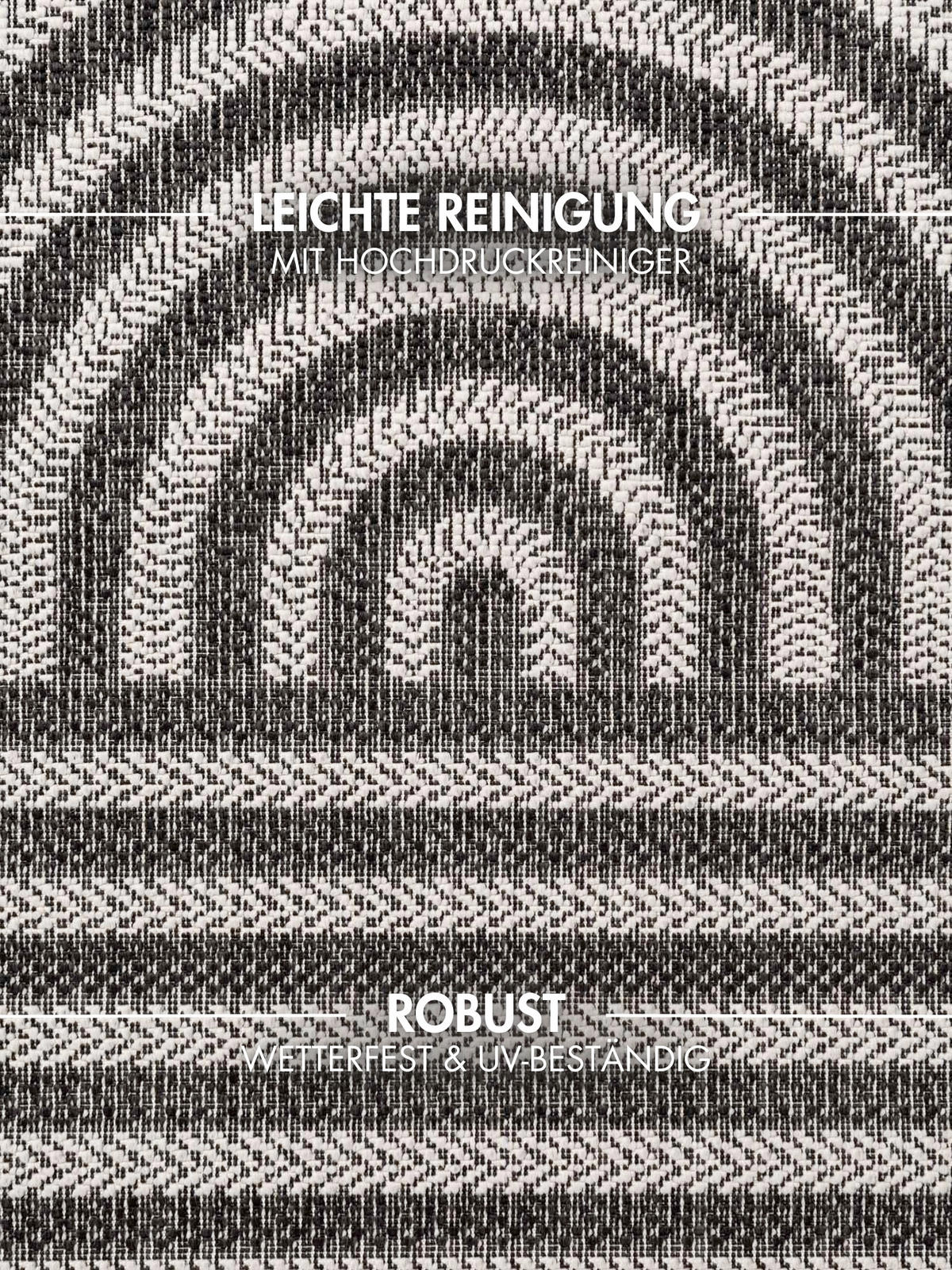 FLACHWEBETEPPICH 160/230 cm Haringey Schwarz, Weiß oval  - Schwarz/Weiß, Design, Kunststoff (160/230cm)