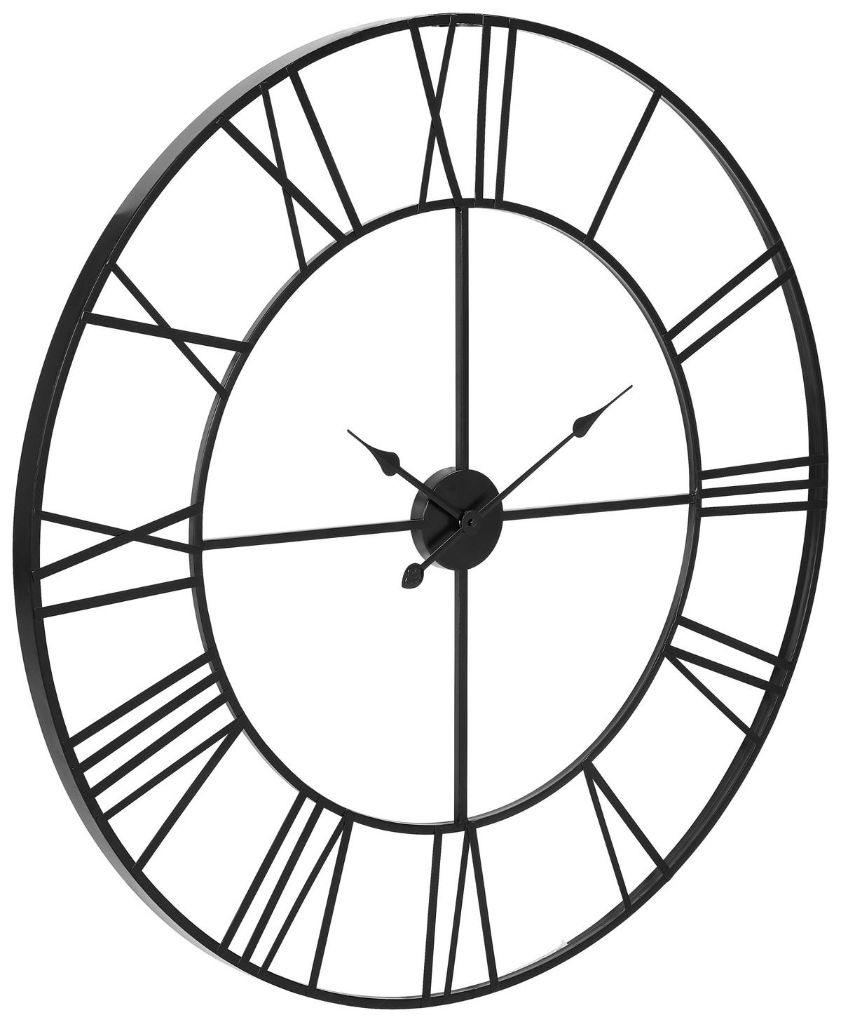 WANDUHR Schwarz 96/96/3 cm  - Schwarz, Design, Metall (96/96/3cm) - MID.YOU