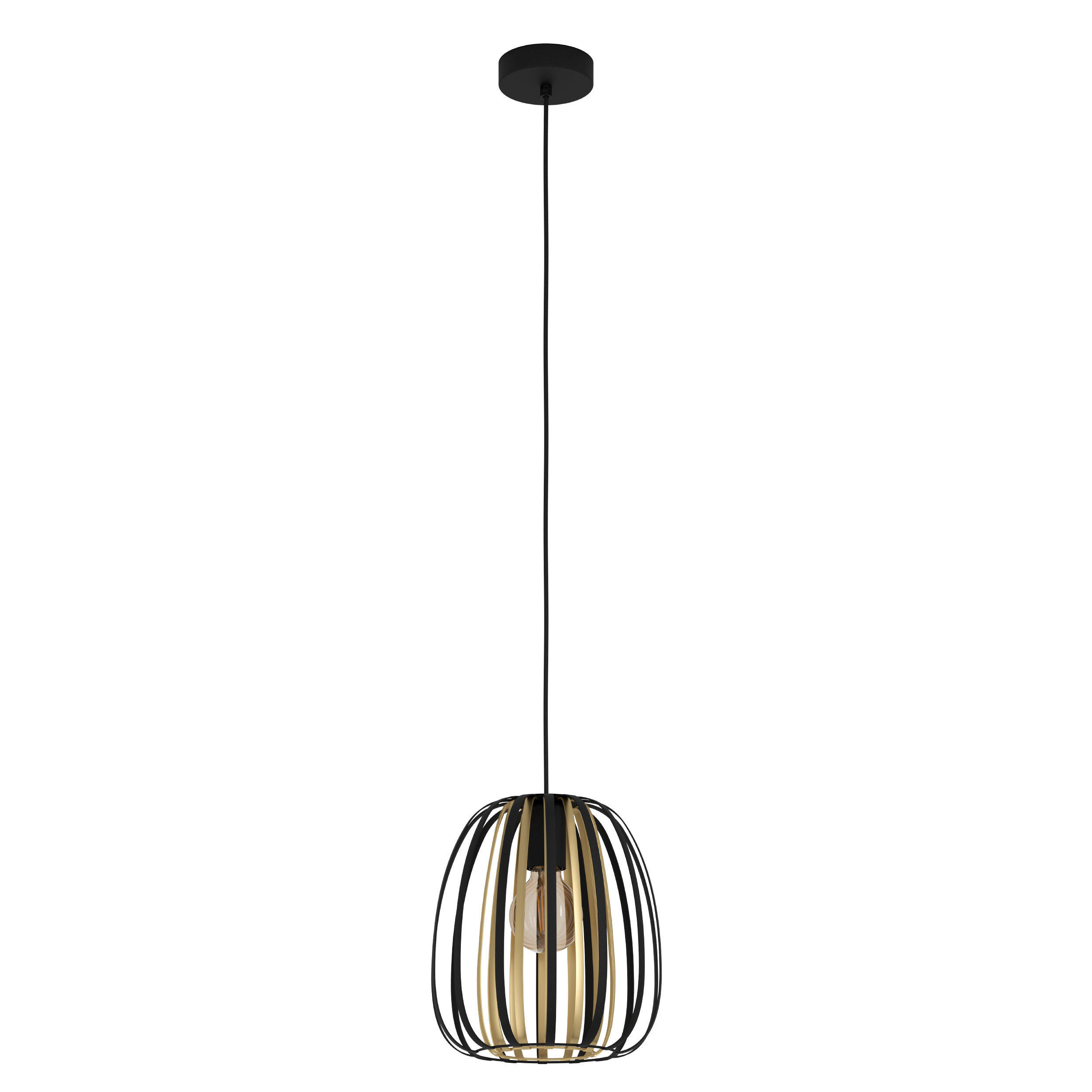 HÄNGELEUCHTE Encinitos 25,5/110 cm   - Messingfarben/Schwarz, Trend, Metall (25,5/110cm) - Eglo