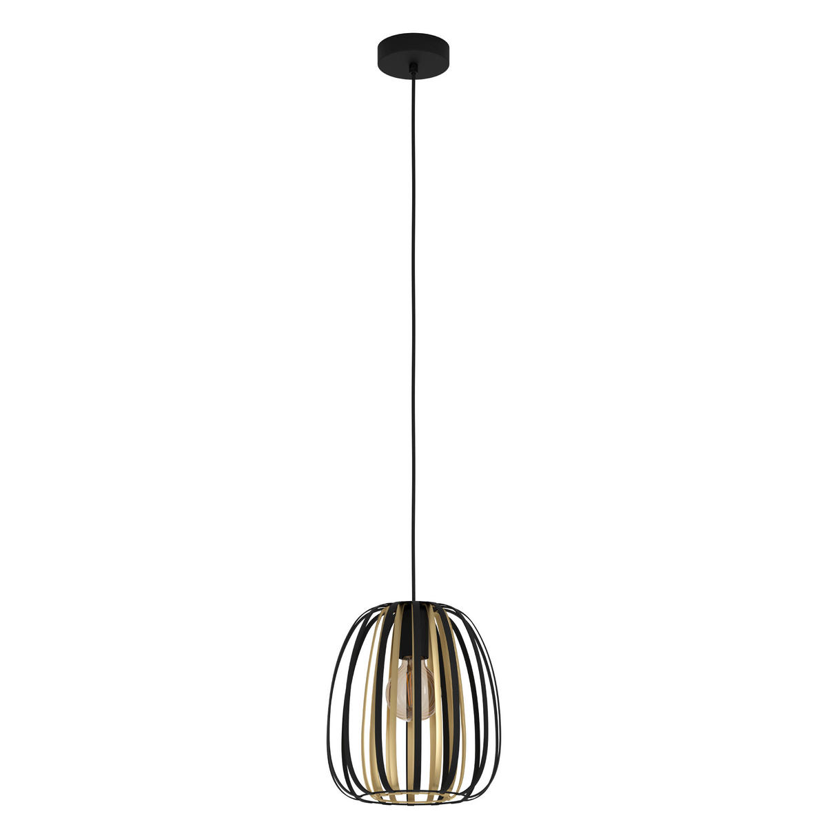 ZÁVĚSNÉ SVÍTIDLO, 25,5/110 cm  - černá/barvy mosazi, Trend, kov (25,5/110cm)