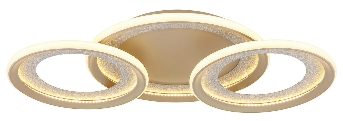 LED-DECKENLEUCHTE Glitra 62,5/60,5/11 cm  - Sandfarben/Silberfarben, Design, Kunststoff/Metall (62,5/60,5/11cm) - Globo