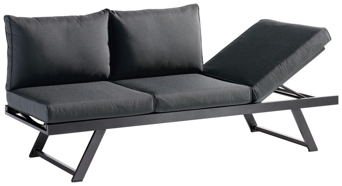 GARTENBANK 204/81/72 cm  Aluminium  - Grau, Basics, Textil/Metall (204/81/72cm) - Sieger