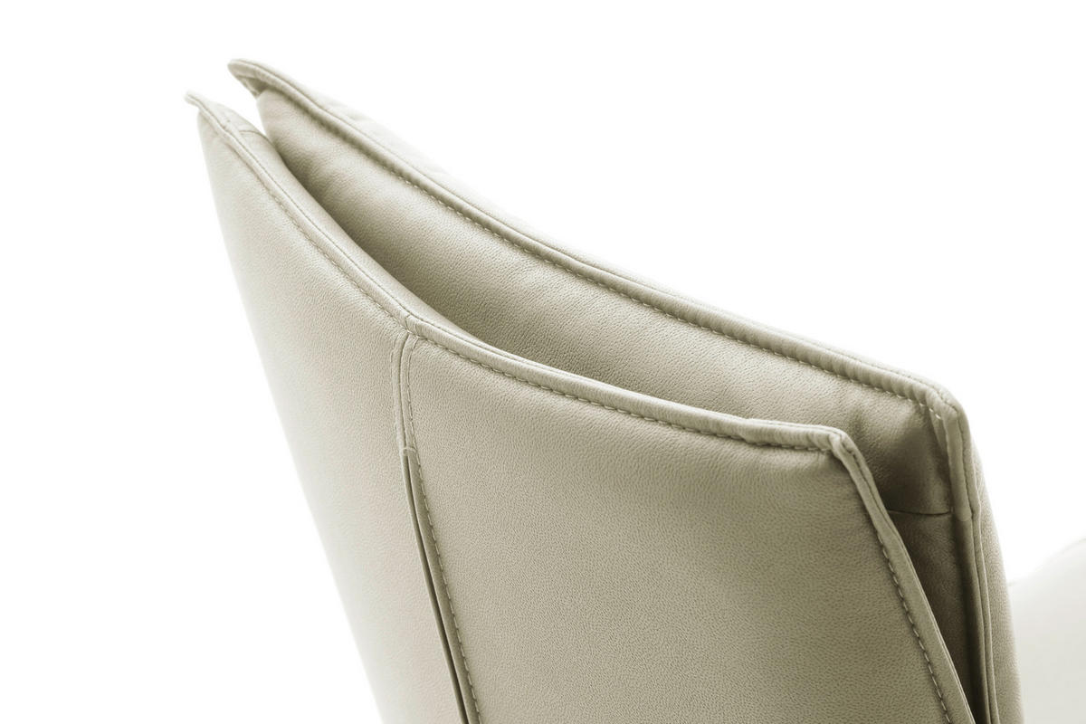 STUHL drehbar beschichtet Edelstahlfarben, Cappuccino  - Edelstahlfarben/Cappuccino, Design, Textil/Metall (49/90/65cm) - Novel