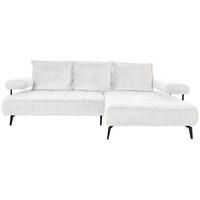 ECKSOFA Weiß Webstoff  - Schwarz/Weiß, Design, Textil/Metall (266/180cm) - Welnova