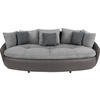 MEGASOFA in Lederlook, Mikrofaser Grau, Hellgrau  - Hellgrau/Schwarz, Lifestyle, Textil (238/80/140cm) - MID.YOU