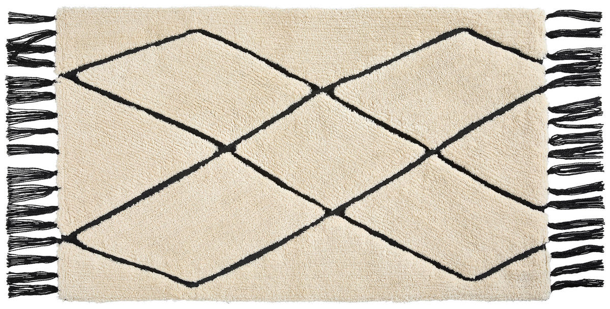 FÜRDŐSZOBASZŐNYEG  60/100 cm  fekete, elefántcsont   - fekete/elefántcsont, textil (60/100cm) - Esposa