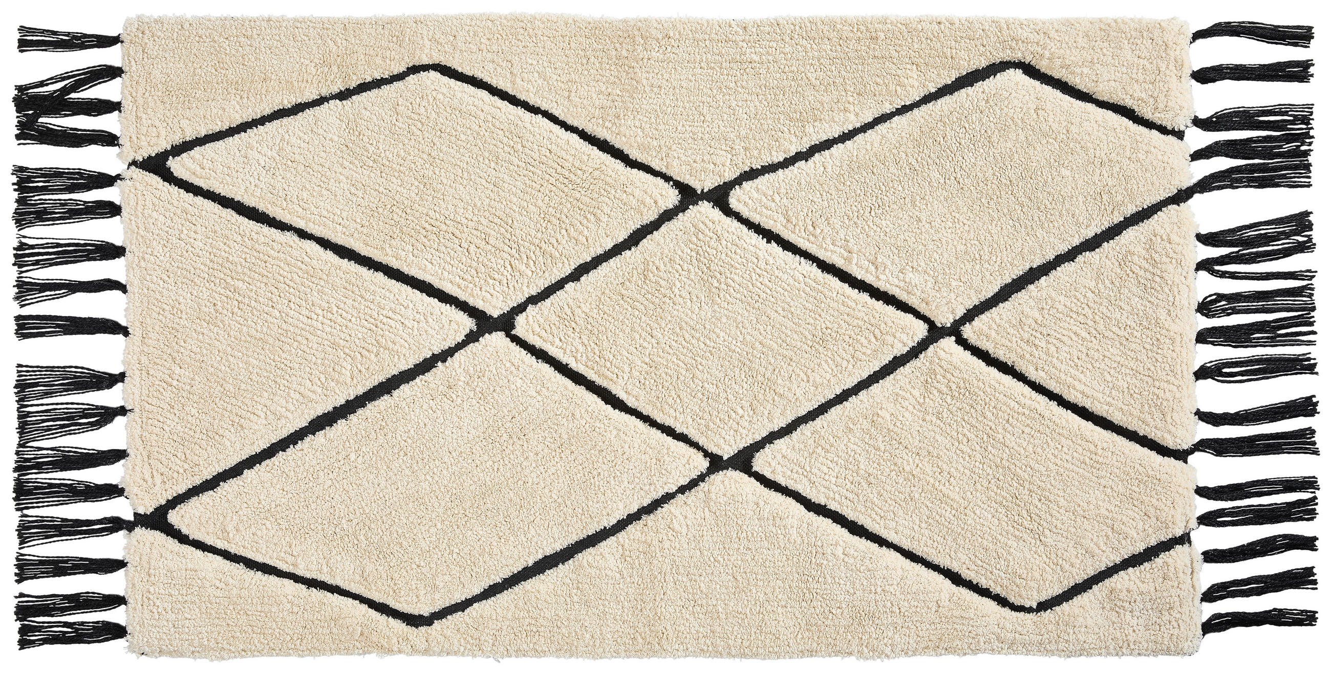 Esposa Badematte Garis Schwarz, Elfenbein 60x100 cm
