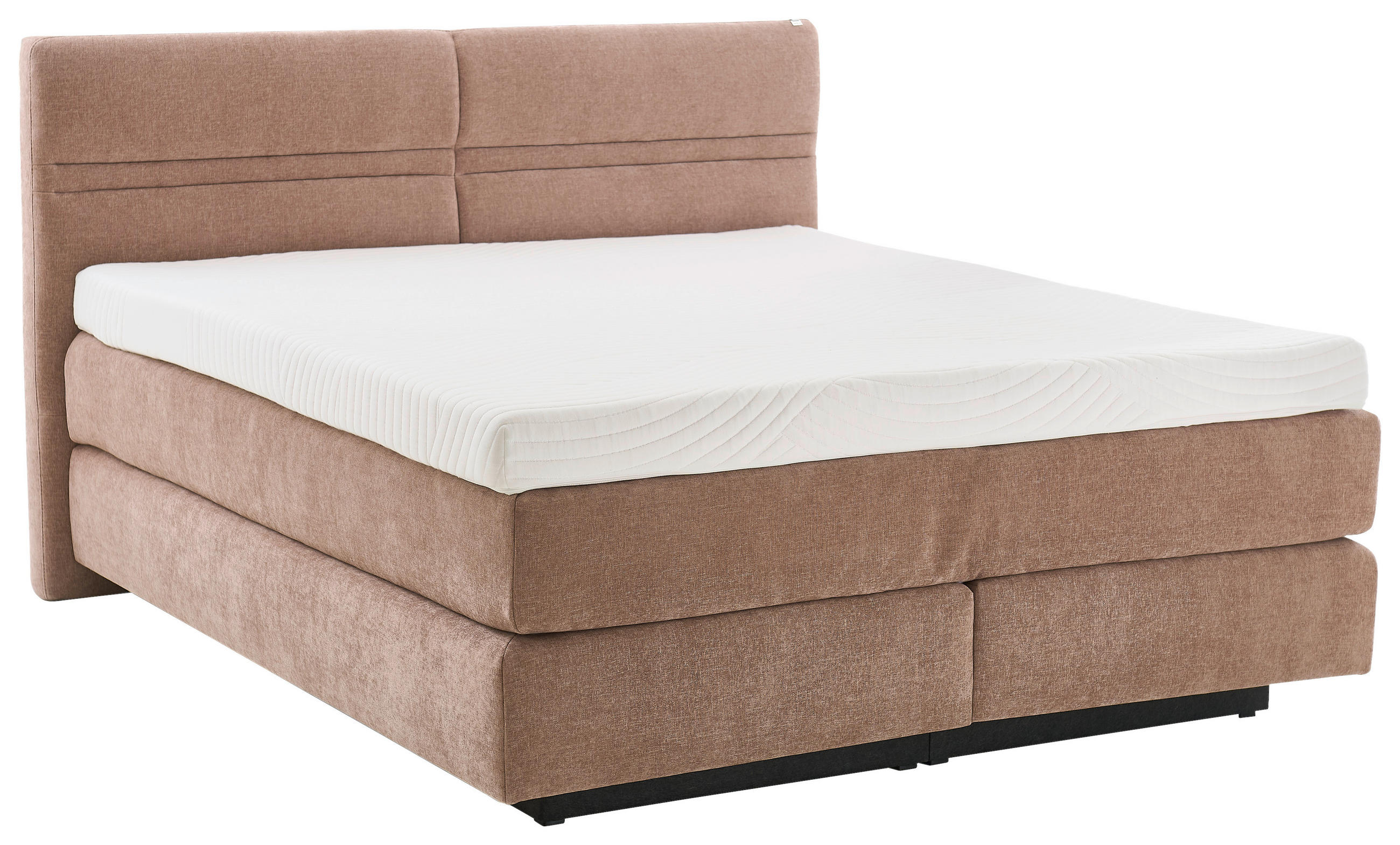 BOXSPRINGBETT 180/200 cm,  in Rotbraun, gepolstertes Kopfteil, Topper, Matratzen, H2 + H3 = mittel + fest  - Rotbraun/Schwarz, MODERN, Holzwerkstoff/Textil (180/200cm) - Hukla