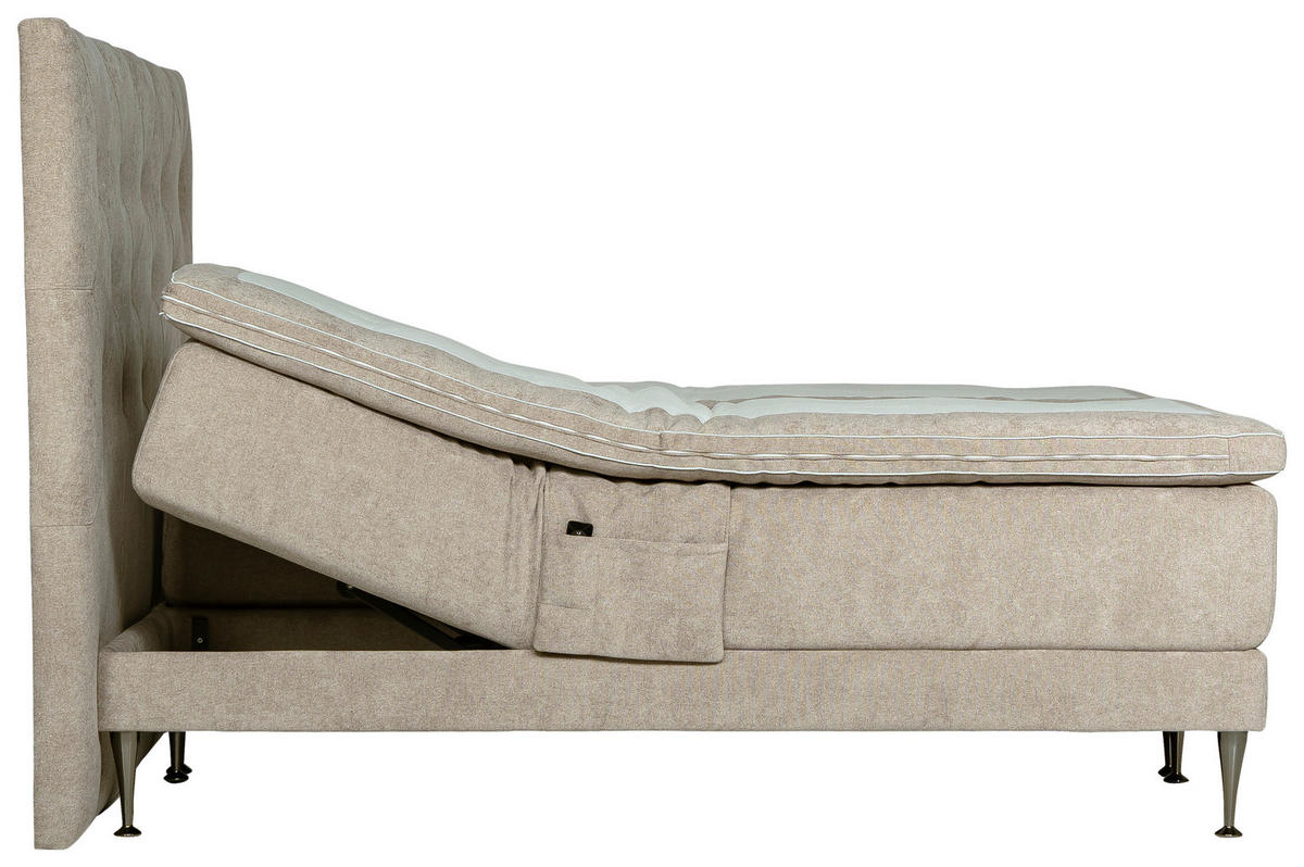 STÄLLBAR SÄNG  i greige   - greige/svart, Klassisk, metall/trä (180/200cm) - Niels Andersson