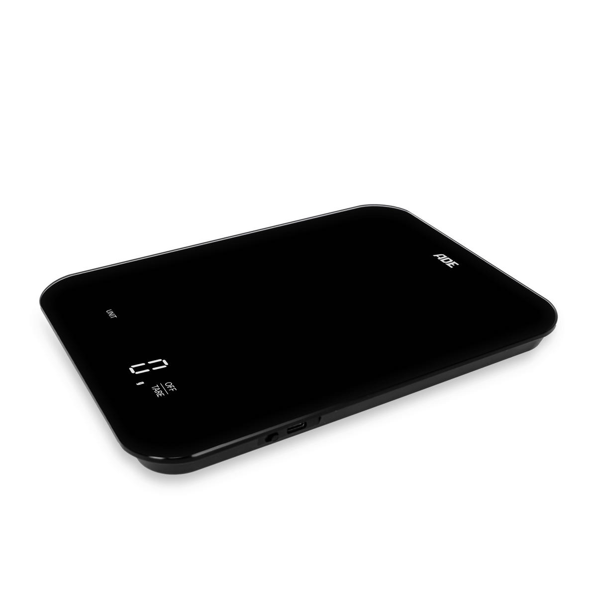ELEKTRISCHE KÜCHENWAAGE - Schwarz, Basics, Glas (17/23/1,8cm)