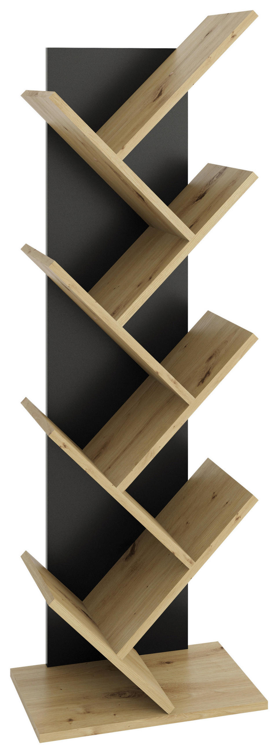 Mid.you Regal Schwarz, Eiche Artisan 42x125x26 cm