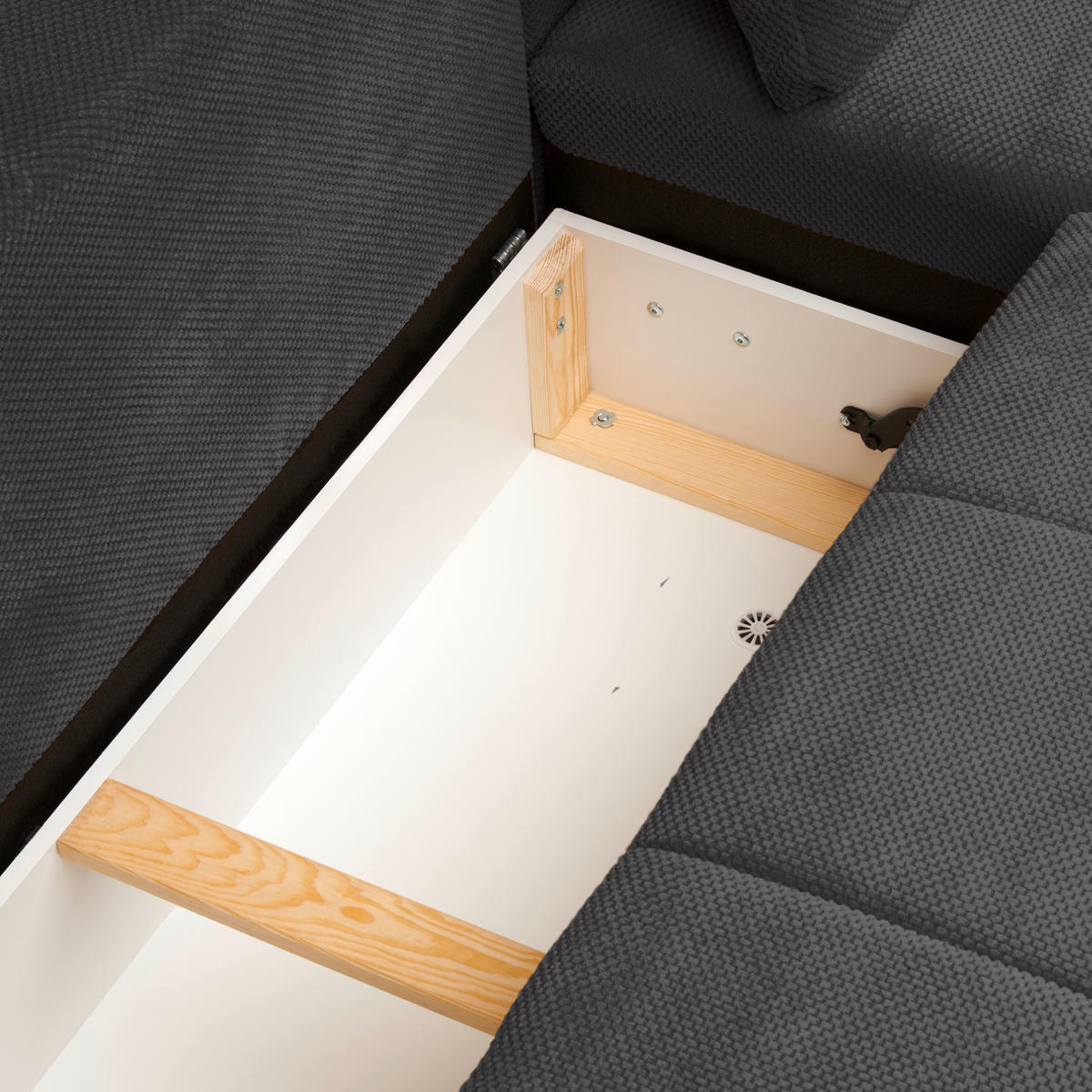 HÖRNSOFFA i struktur, plysch antracit  - svart/antracit, Design, metall/textil (287/197cm) - Livetastic