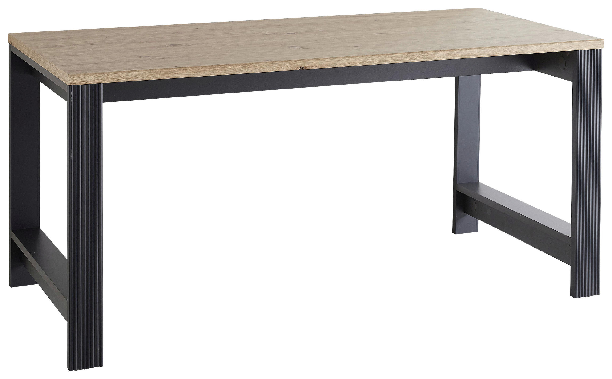 Carryhome Schreibtisch Graphit, Eiche Artisan 80x76x160 cm