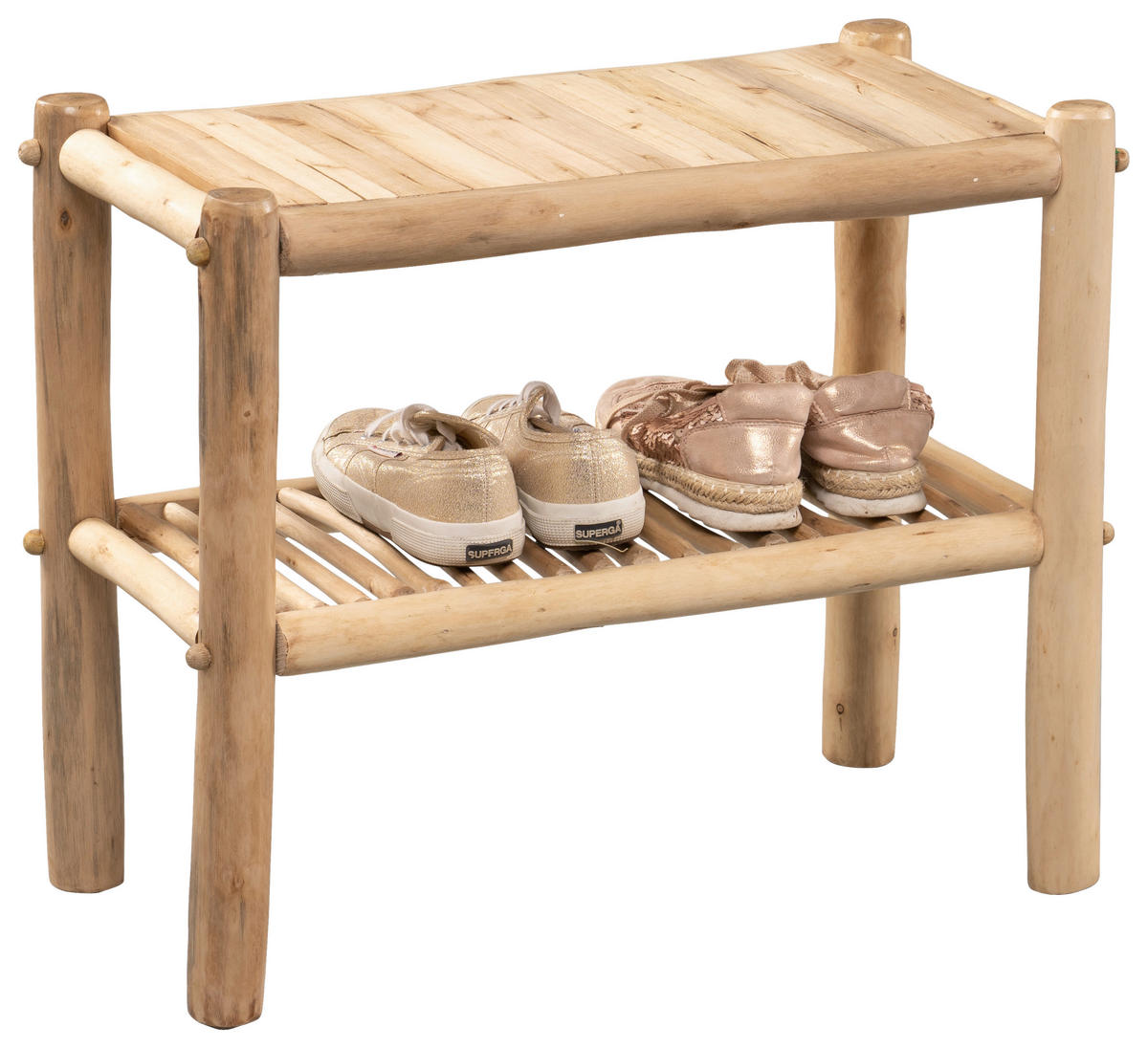 GARDEROBENBANK  in 60/50/30 cm  - Hellbraun/Eukalyptusholzfarben, Basics, Holz (60/50/30cm)