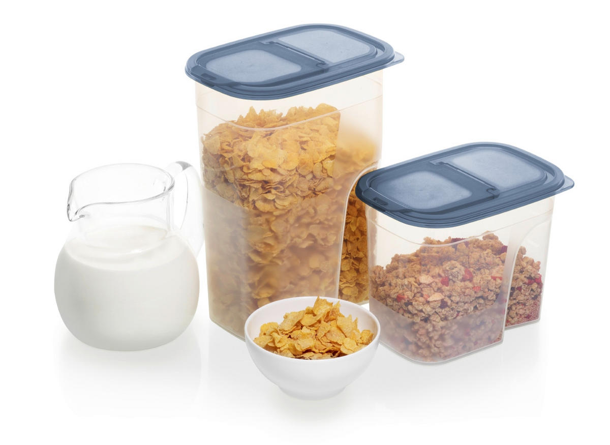 BURK MED LOCK FÖR TORRVAROR 2,2 l l  - blå/transparent, Klassisk, plast (20/14/16cm) - Rotho